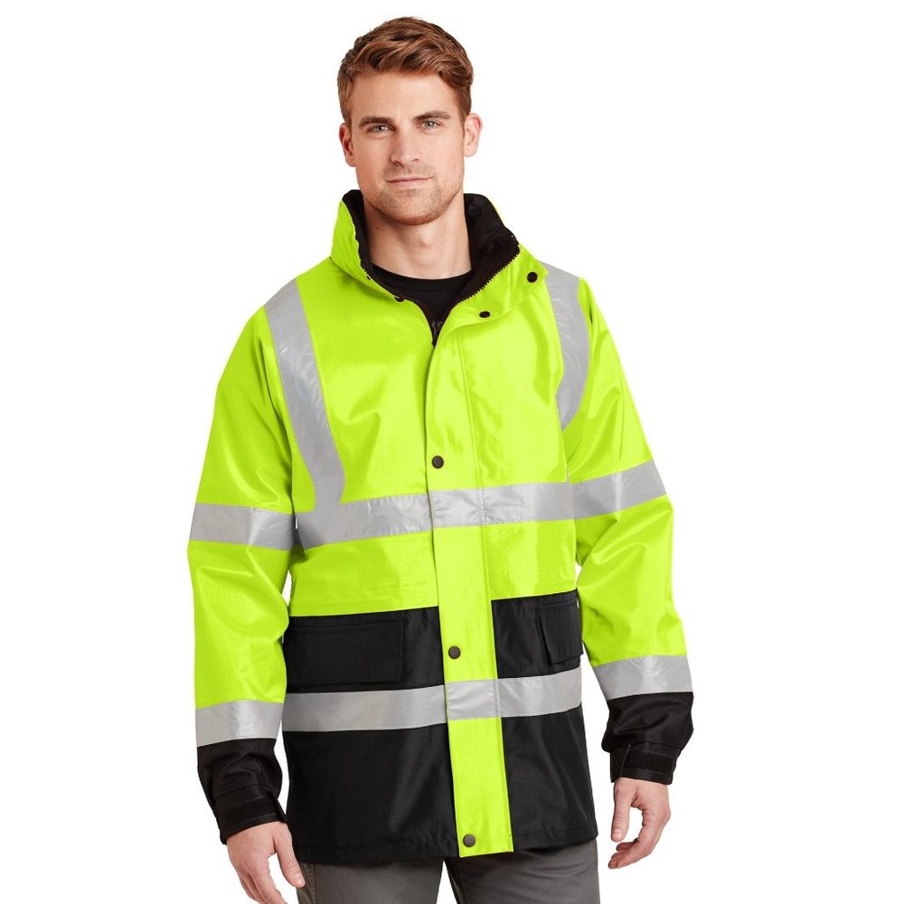Cornertone ANI 107 Class 3 Waterproof Parka. CJ24 - CSJ24 - Safety Yellow/ Black
